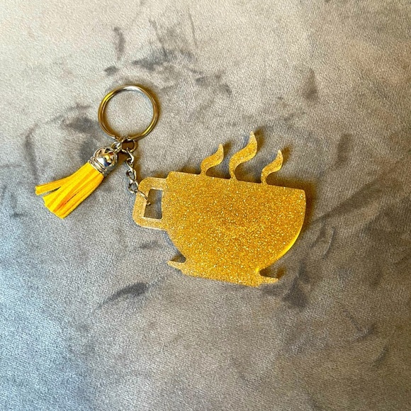 Hand Crafted Other - 🎉🎉HP🎉🎉 Handmade Coffee Cup with Steam Keychain